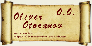 Oliver Otoranov vizit kartica
